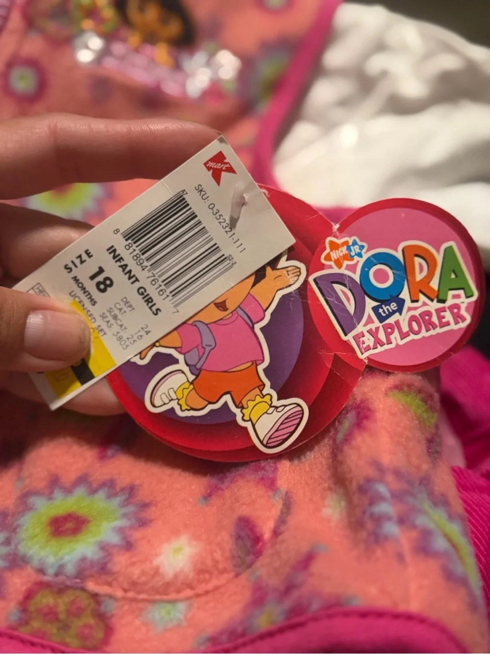Dora the explorer Pink Floral Fleece Vest & Hot Pink Pants Kids Costume Set